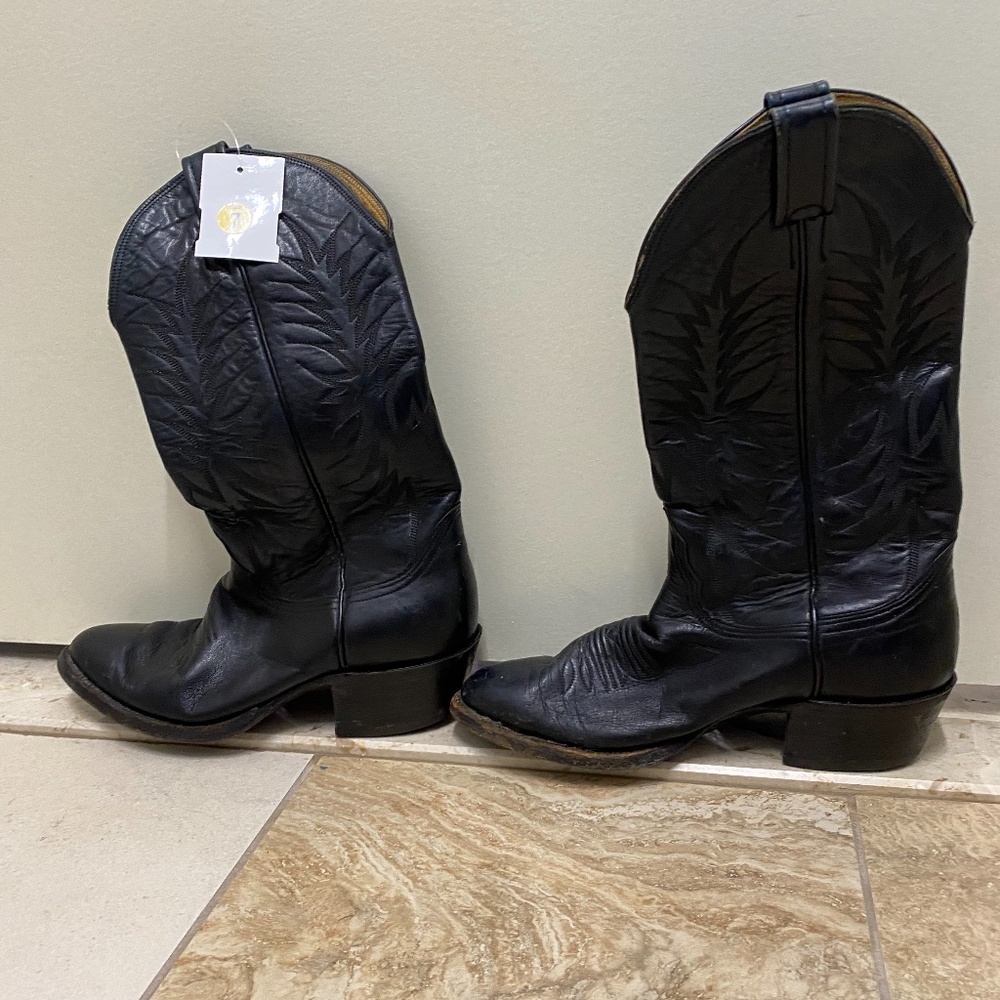 Vintage black cowboy boot